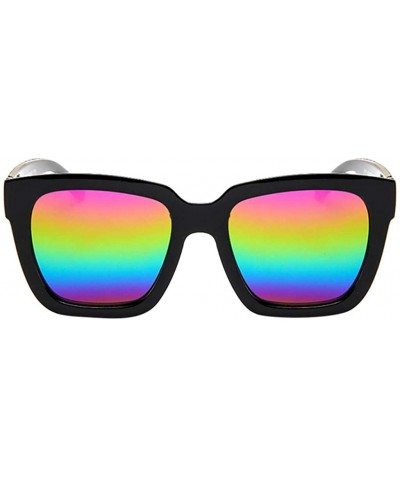 Retro Vintage Sunglasses Colorful Mirror Lens Matte Frame Sunglasses - Black - CR18OZL57ZH $5.95 Goggle