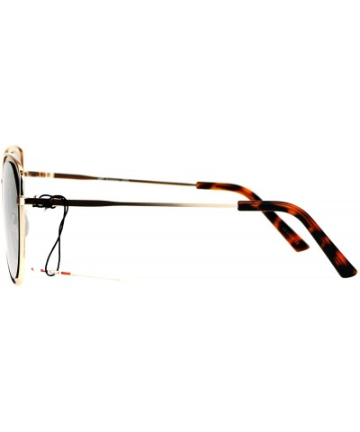 Designer Fashion Sunglasses Womens Metal Retro Half Round Frame UV 400 - Gold (Silver Mirror) - CP185NH2MQK $7.80 Butterfly