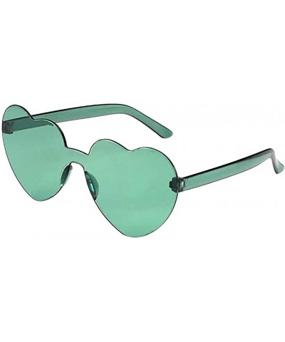 Heart Oversized Rimless Sunglasses One Piece Heart Shape Eyewear Transparent Candy Color Sunglasses for Women - CD19075388A $...