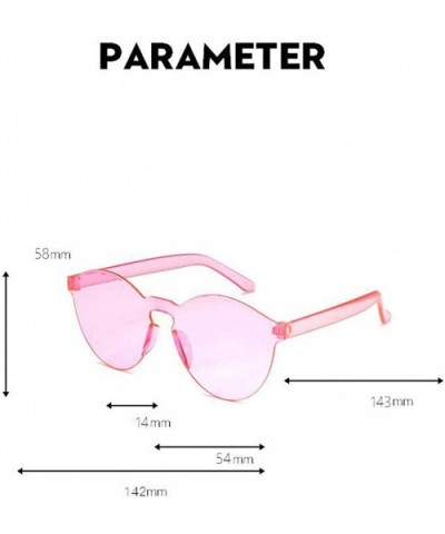 Heart Oversized Rimless Sunglasses One Piece Heart Shape Eyewear Transparent Candy Color Sunglasses for Women - CD19075388A $...