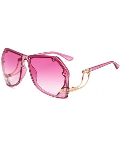 Ocean Siamese Sunglasses Fashion Retro Glasses Men and Women Big Frame Visor Mirror - 1 - C6190RCLASM $27.66 Sport