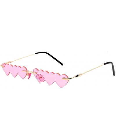 Vintage Sunglasses Fashion Rimless Rectangle - Pink - CS1903868S7 $6.33 Oversized