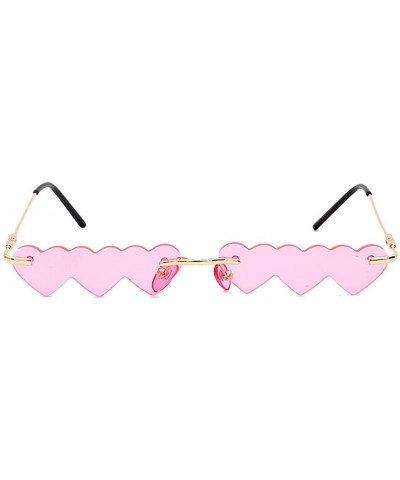 Vintage Sunglasses Fashion Rimless Rectangle - Pink - CS1903868S7 $6.33 Oversized