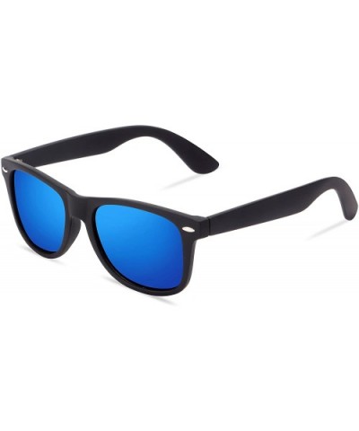 Stylish Retro Polarized Sunglasses Unisex 100% UV Protection - Black Frame & Blue Lens - C81856ILXRE $39.25 Wayfarer