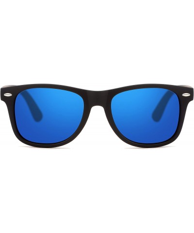 Stylish Retro Polarized Sunglasses Unisex 100% UV Protection - Black Frame & Blue Lens - C81856ILXRE $39.25 Wayfarer