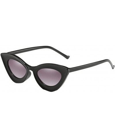 Vintage Cat Eye Sunglasses With Color Frames Shades Retro Style Glasses For Women - Gray - CZ196YYLZM3 $5.80 Rectangular