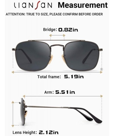 Mens Aviator Retro Square Metal Frame Glass Lens Sunglasses for Men UV Protection Glasses for Men 3557 - Black - CA18YEIZD8W ...