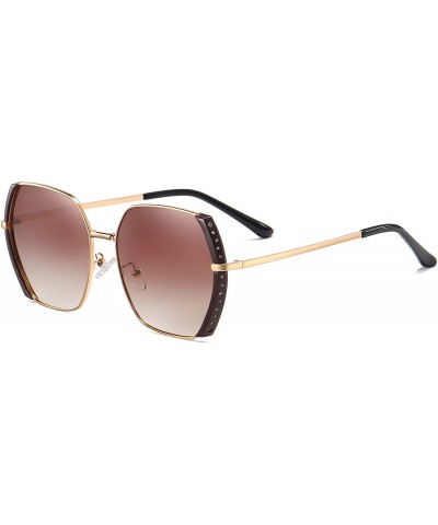 Women's Classic Fashion Polarized Sunglasses 100% UV Protection - Amber-golden - CI1900SZK9H $7.99 Square
