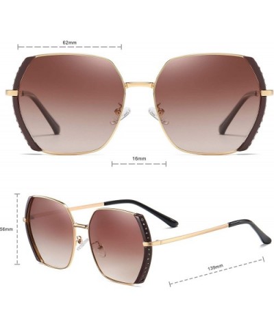 Women's Classic Fashion Polarized Sunglasses 100% UV Protection - Amber-golden - CI1900SZK9H $7.99 Square