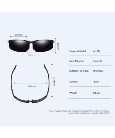 Men's Aluminum Magnesium Polarizing Sunglasses Half Frame Color Film Outdoor Sports Polarizing Sunglasses - B - CB18Q7C8SC2 $...