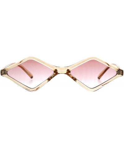 Skinny Diamond Shape Sunglasses Womens Trendy Fashion Eyewear UV 400 - Peach - CE18GA0LMDU $5.77 Square