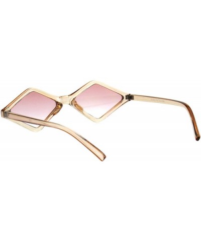 Skinny Diamond Shape Sunglasses Womens Trendy Fashion Eyewear UV 400 - Peach - CE18GA0LMDU $5.77 Square