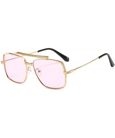 Vintage Gold Alloy Womens Sunglasses 2020 Square Pilot Luxury Gradient Style Sunglasses Ladies Shades UV400 - CL194CE8LKX $10...
