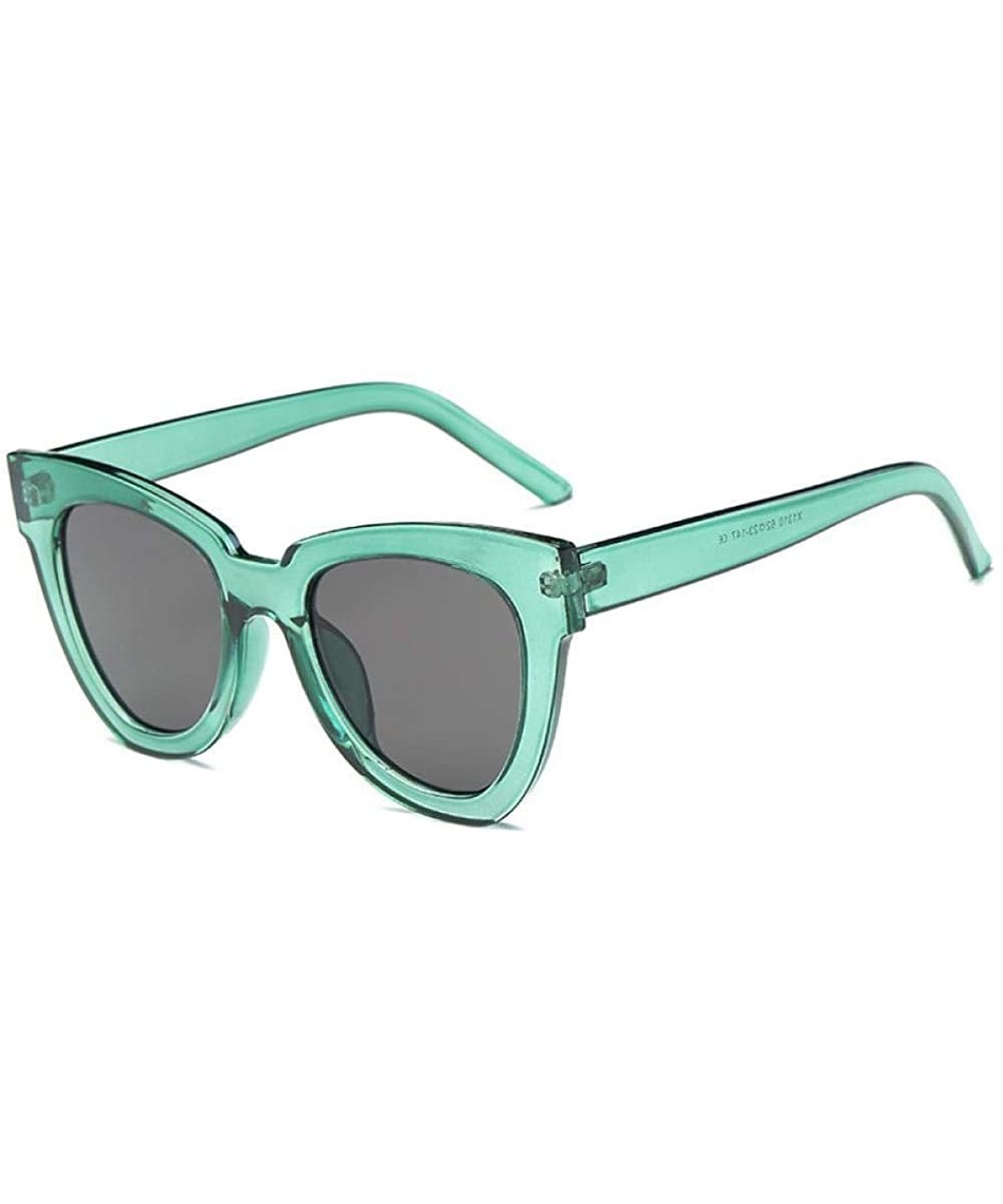 Vintage Sexy Ladies Cat Eye Sunglasses Women Brand Designer New Black Gray - Green Gray - CT18YZUL9AL $4.77 Oversized