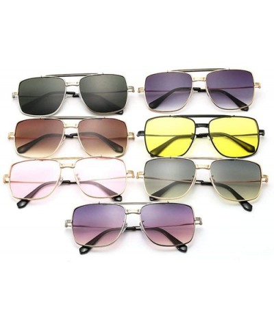 Vintage Gold Alloy Womens Sunglasses 2020 Square Pilot Luxury Gradient Style Sunglasses Ladies Shades UV400 - CL194CE8LKX $10...