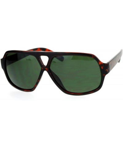 Mens Sport Plastic Racer Pilot Plastic Sunglasses - Tortoise Green - CT12OC9NHLK $7.52 Sport