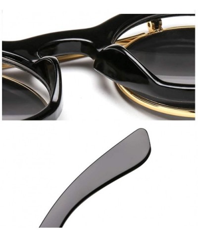 Vintage Round Flip Up Sunglasses-Metal Steampunk Eyewear Double Layer-Unisex - B - C6190OE7SCQ $29.34 Oval