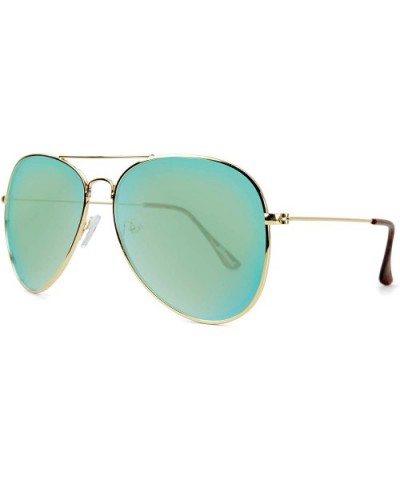 Mile Highs Polarized Aviator Sunglasses For Men & Women- Full UV400 Protection - Gold / Yellow Aqua - CR1832SI300 $29.98 Aviator