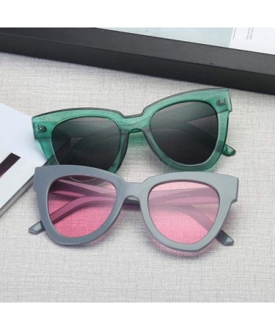 Vintage Sexy Ladies Cat Eye Sunglasses Women Brand Designer New Black Gray - Green Gray - CT18YZUL9AL $4.77 Oversized