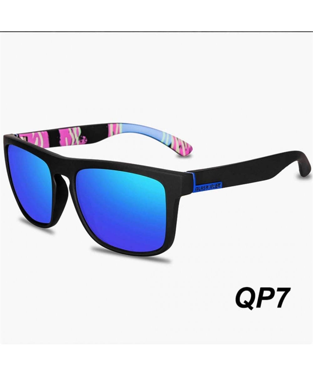 Square Sunglasses Men Polarized Sun Glasses Retro Vintage Goggles Women Driving Eyewear - Qp7 - CQ194OOA400 $22.96 Semi-rimless