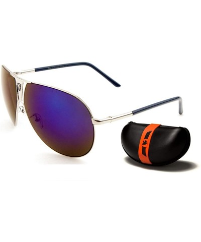 KHAN Racer Aviator Sunglasses Color Mirror Lens Men Women Sport Eyewear - Purple - C212O0T1F0T $8.25 Aviator