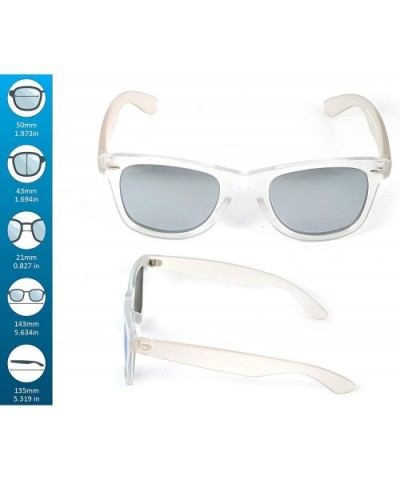 Stylish 80th Retro Unisex Polarized Sunglasses UV400 Classic Vintage Chic - Mat Crystal-ice Silver - CU18DUYI80X $4.65 Rectan...