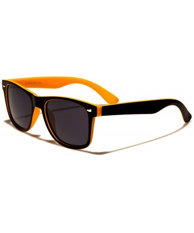 Sunglasses Classic 80's Vintage Style Design (Two Tone Soft Finish - Black - Polarized) - Orange - C818KE89AD8 $6.91 Rectangular