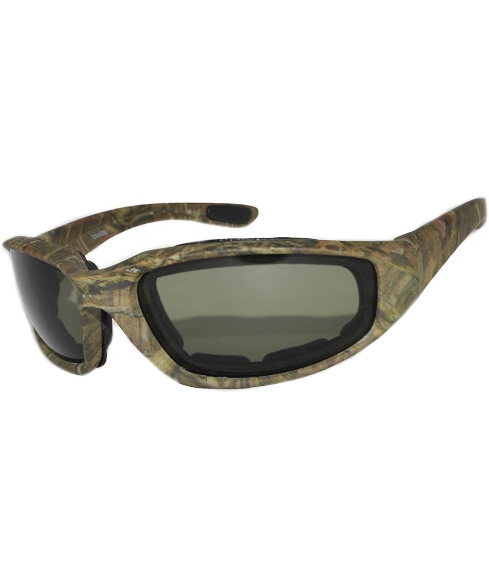 Motorcycle Camouflage Padded Foam Sport Glasses Polarized High Definition Colored Lens - Green Lens - CQ182X0WWCY $6.92 Sport