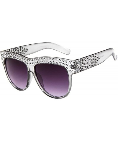 Sunglasses for Women Men Oversized Sunglasses Diamond Sunglasses Retro Glasses Eyewear Sunglasses for Holiday - C - C318QU8N8...