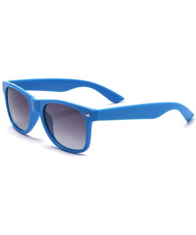 Unisex Retro 80's Colorful Polarized Sunglasses - Blue Gradient - CB18DXEKQGR $7.01 Square