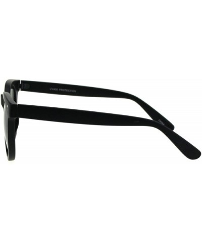 Mens Minimal Mod Designer Fashion Horned Plastic Sunglasses - Matte Black Green - CN18G8KG7AQ $6.95 Oval