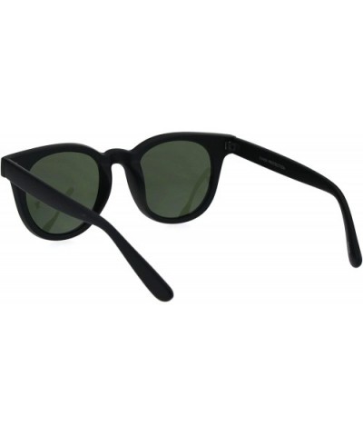 Mens Minimal Mod Designer Fashion Horned Plastic Sunglasses - Matte Black Green - CN18G8KG7AQ $6.95 Oval