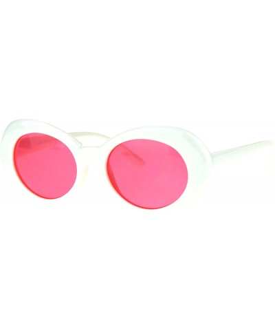Womens White Plastic Gothic Vintage Cat Eye Mod Color Lens Sunglasses - Red - CP17AZ58TC9 $6.46 Oval