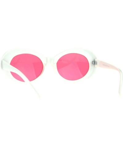 Womens White Plastic Gothic Vintage Cat Eye Mod Color Lens Sunglasses - Red - CP17AZ58TC9 $6.46 Oval