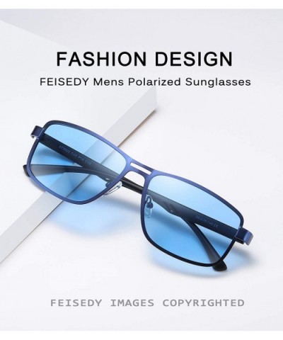 Men's Retro TR90 Ultra Light Square Frame Driving Polarized Sunglasses B2531 - Blue-black - CY18AOR5QDL $11.33 Square