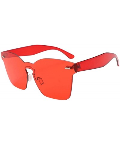 Sun Blinkers Women Unisex Fashion Chic Shades Acetate Frame UV Glasses Sunglasses - Red - CE18NANT3OY $5.18 Sport