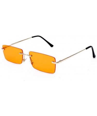 Retro Small Square Sunglasses Personality Glasses Square Ocean Piece Sunglasses - 5 - CG190DW5NCT $29.89 Sport