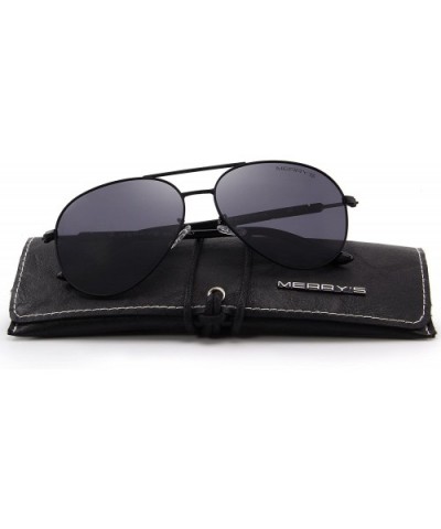 Classic Pilot Sunglasses Womens Polarized Mirror with Case - UV 400 Protection 62MM - Black - CV18KIKZ7R0 $8.91 Goggle