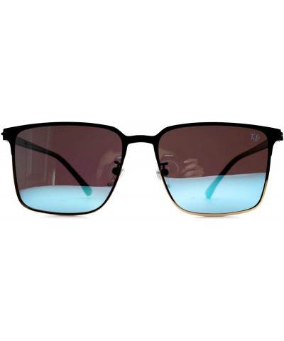 p517 Fashion Square Polarized- for Mens 100% UV PROTECTION - Blackgold-black - C7192T75GYT $15.95 Square