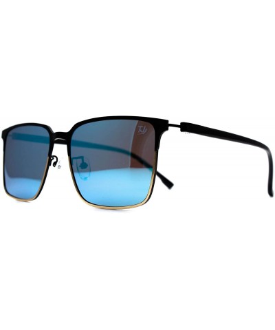 p517 Fashion Square Polarized- for Mens 100% UV PROTECTION - Blackgold-black - C7192T75GYT $15.95 Square