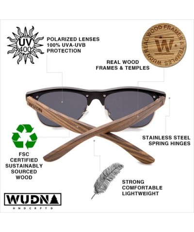 Real Wood Polarized Sunglasses - Ebony Wood Retroshade With Smoke Black Lenses - C618SO2TTW3 $20.70 Cat Eye