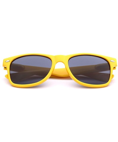 Iconic Horn Rimmed Classic Sunglasses - Bright Neon Colors - Yellow - CD12NAGV824 $6.08 Round