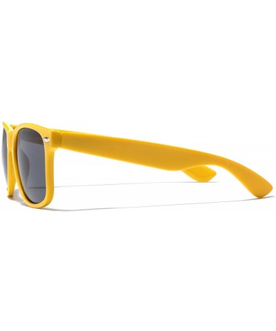 Iconic Horn Rimmed Classic Sunglasses - Bright Neon Colors - Yellow - CD12NAGV824 $6.08 Round