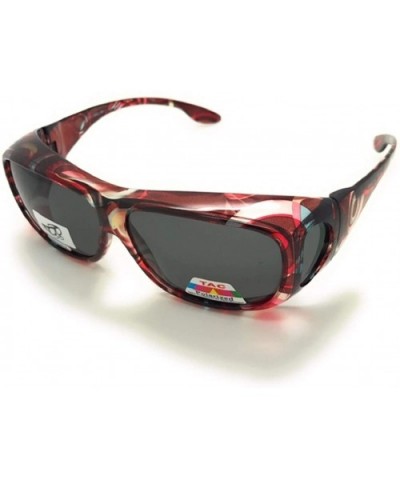 Animal Print Fit Over Sunglasses - Deep Red - C818SKX9H4W $9.57 Oversized