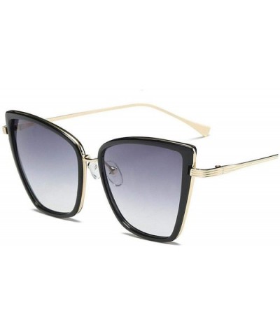 Women Cat Eye Sunglasses Classic Brand Designer Sun Glasses Ladies Retro Coating Mirror Male Goggles - Doublegray - CQ1985CZU...