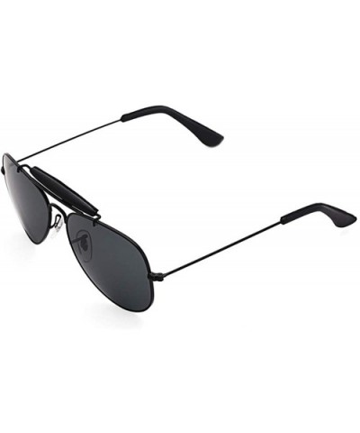 outdoorsman aviator sunglasses for men women crystal glass lens mirrored sun glasses UV400 protection - Grey - CI18RYH9ZHT $1...