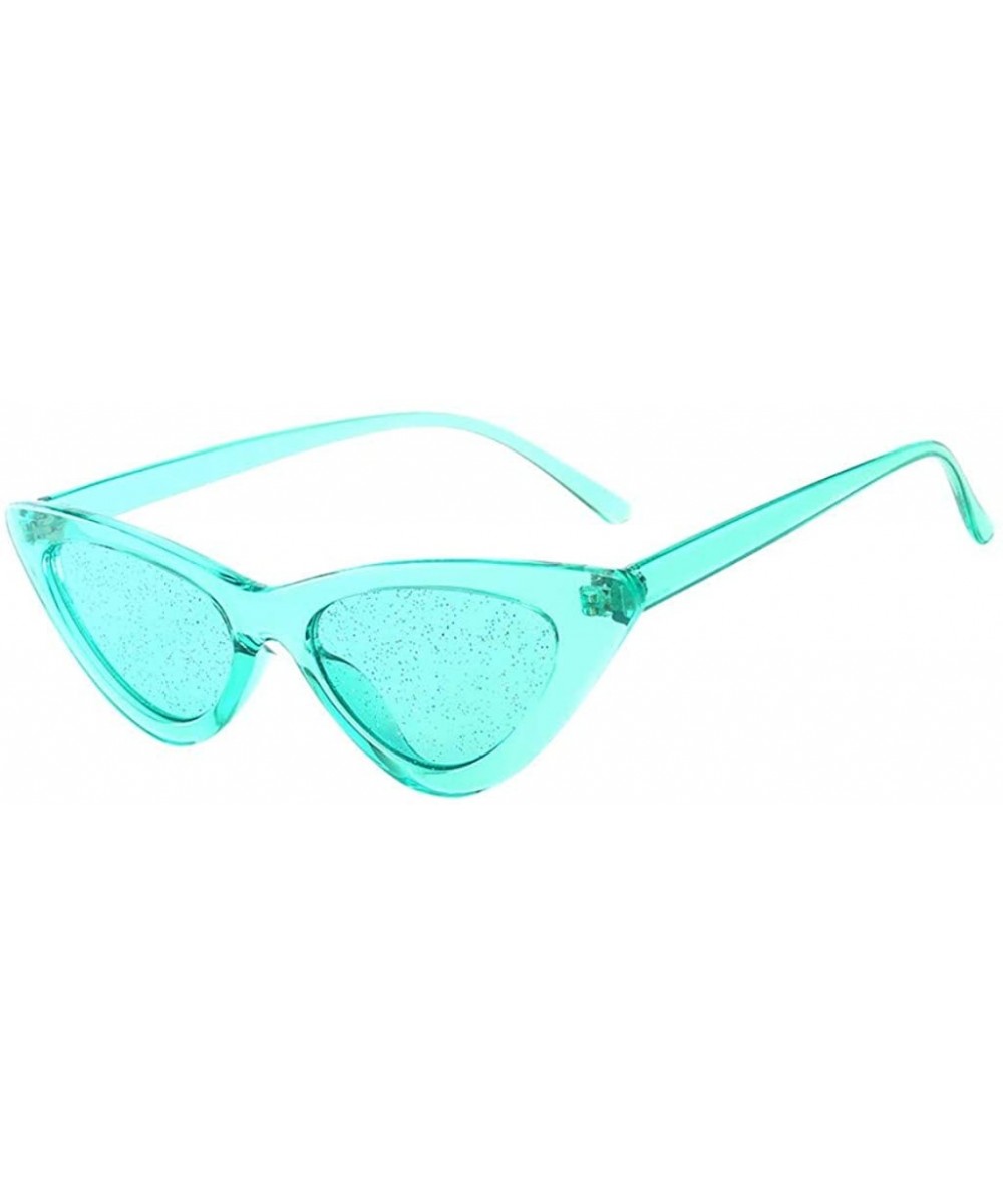 Women's Fashion Jelly Sunshade Sunglasses Integrated Sexy Vintage Sun Spectacles (Green) - CF18UODAO0Z $6.17 Sport