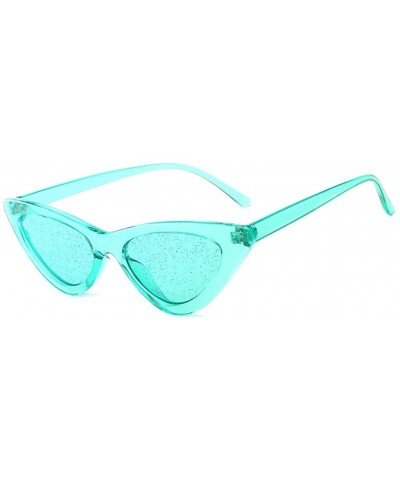 Women's Fashion Jelly Sunshade Sunglasses Integrated Sexy Vintage Sun Spectacles (Green) - CF18UODAO0Z $6.17 Sport