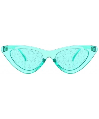 Women's Fashion Jelly Sunshade Sunglasses Integrated Sexy Vintage Sun Spectacles (Green) - CF18UODAO0Z $6.17 Sport