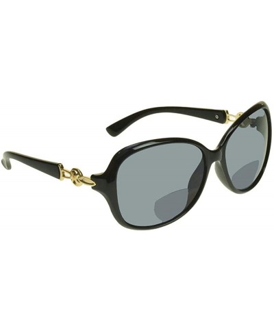 Bifocal Reading Sunglasses Sun Reader Women Sexy Oversized Frame - Black Gold - CB18D64GRIU $8.37 Square